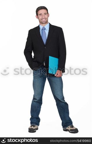 Businessman in jeans and trainers
