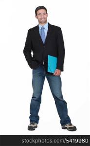 Businessman in jeans and trainers