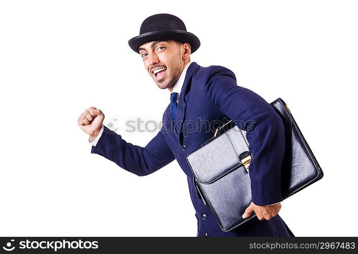 Businessman in old style hat