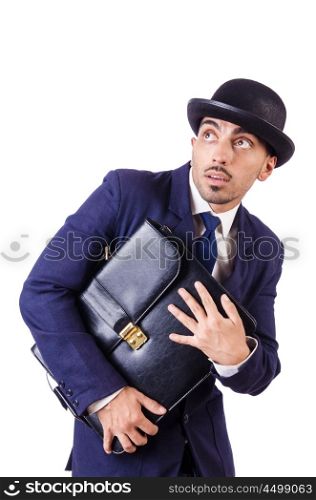 Businessman in old style hat