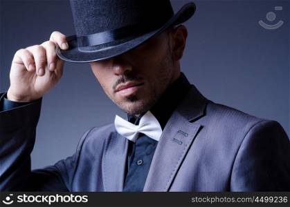 Businessman in old style hat
