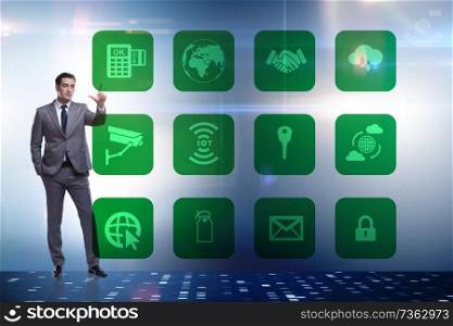 Businessman in online trading and shopping concept