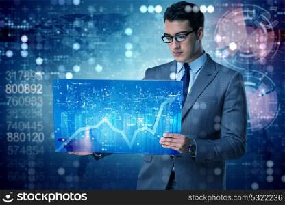 Businessman in online trading concept
