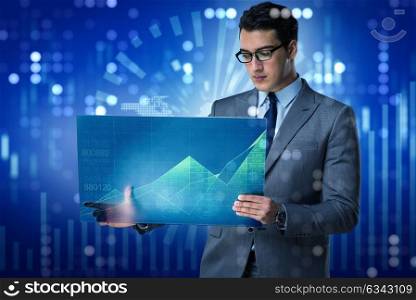 Businessman in online trading concept