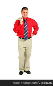 Businessman in red shirt