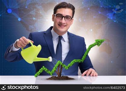 Businessman in responsible ecological business