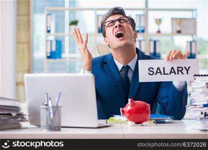 Businessman in salary increase concept