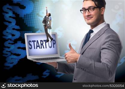 Businessman in start up business concept
