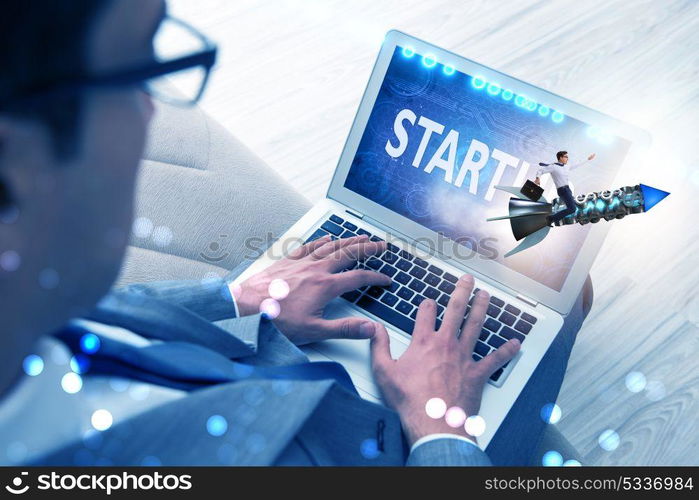 Businessman in start up business concept