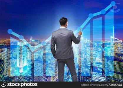 Businessman in stock trading concept