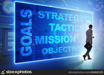 Businessman in strategic planning concept