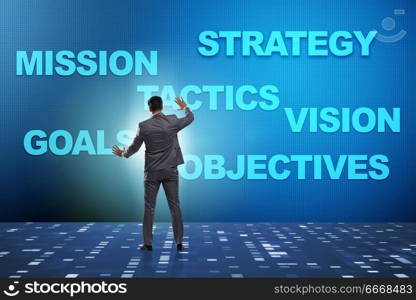 Businessman in strategic planning concept