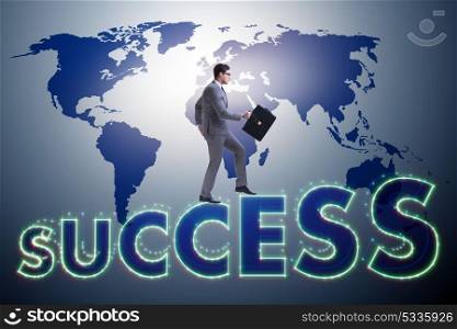 Businessman in success business concept