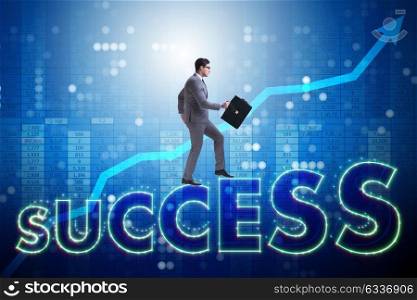 Businessman in success business concept