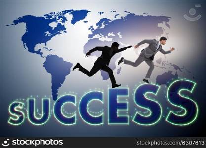 Businessman in success business concept. The businessman in success business concept