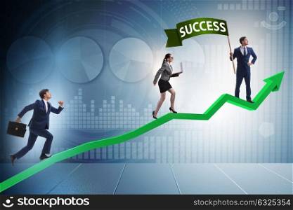 Businessman in success business concept. The businessman in success business concept