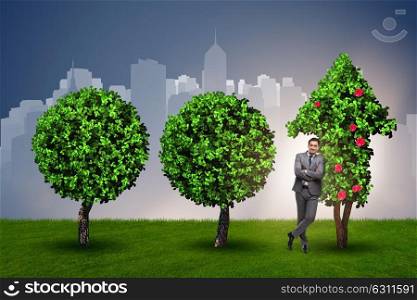 Businessman in sustainable green development concept