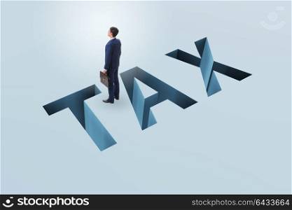Businessman in tax financial and business concept