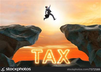 Businessman in tax payment concept