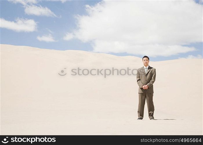 Businessman in the desert