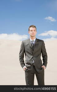 Businessman in the desert