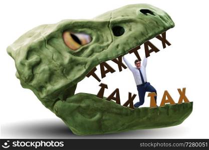 Businessman in the jaws of high taxes