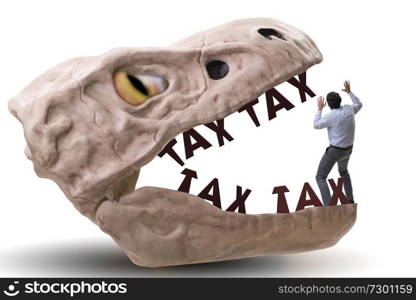 Businessman in the jaws of high taxes