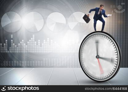 Businessman in time management concept