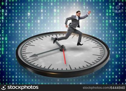 Businessman in time management concept