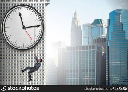 Businessman in time management concept