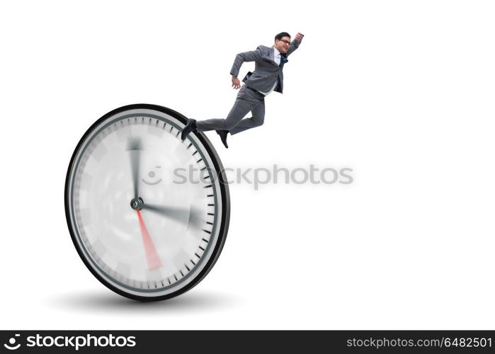 Businessman in time management concept