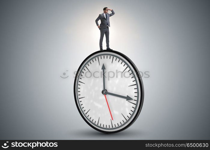 Businessman in time management concept