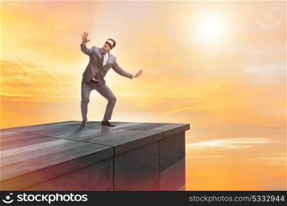 Businessman in uncertainty business concept