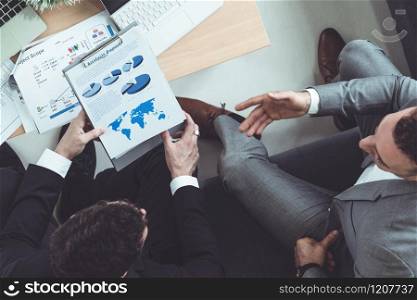 Businessman is in meeting discussion with another businessman partner in modern workplace office. People corporate business team concept.. Businessmen are in business meeting in office.