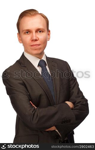 Businessman. Isolated over white.
