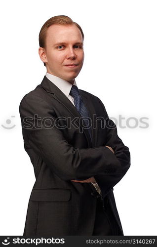 Businessman. Isolated over white.