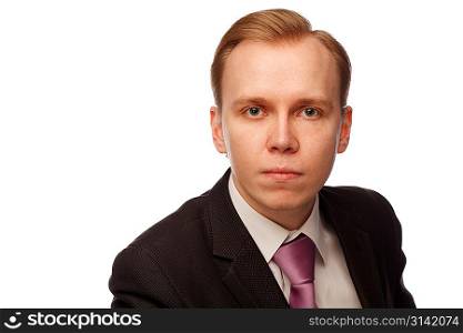 Businessman. Isolated over white.