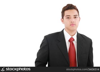 businessman looking at camera, isolated on white background