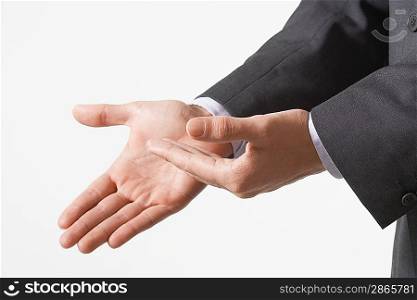 Businessman Making Hand Gestures