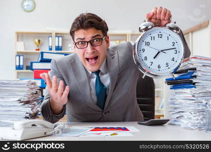 Businessman missing deadlines due to excessive work