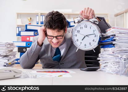 Businessman missing deadlines due to excessive work