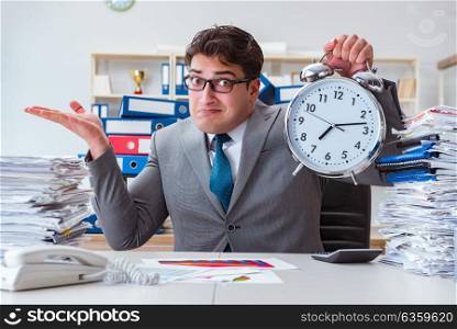 Businessman missing deadlines due to excessive work