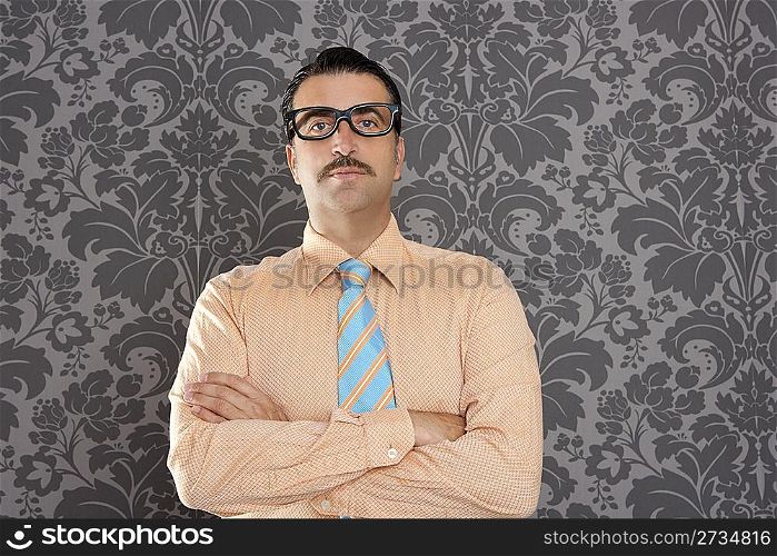 businessman nerd portrait retro glasses wallpaper background