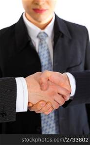 businessman observes handshake
