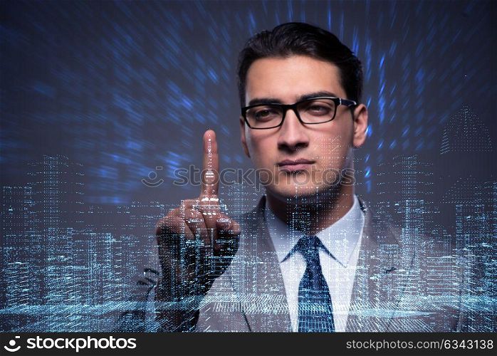 Businessman of digital age in concept