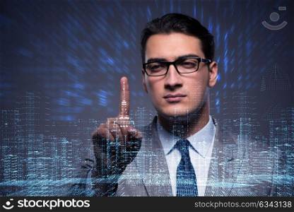 Businessman of digital age in concept