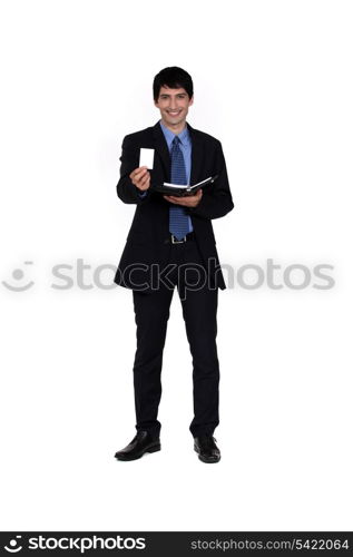 Businessman offering his card