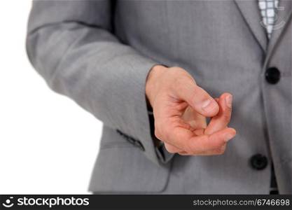 Businessman offering out hand