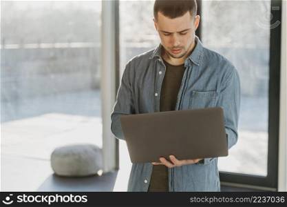 businessman office with laptop