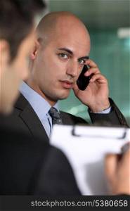 Businessman on a cellphone